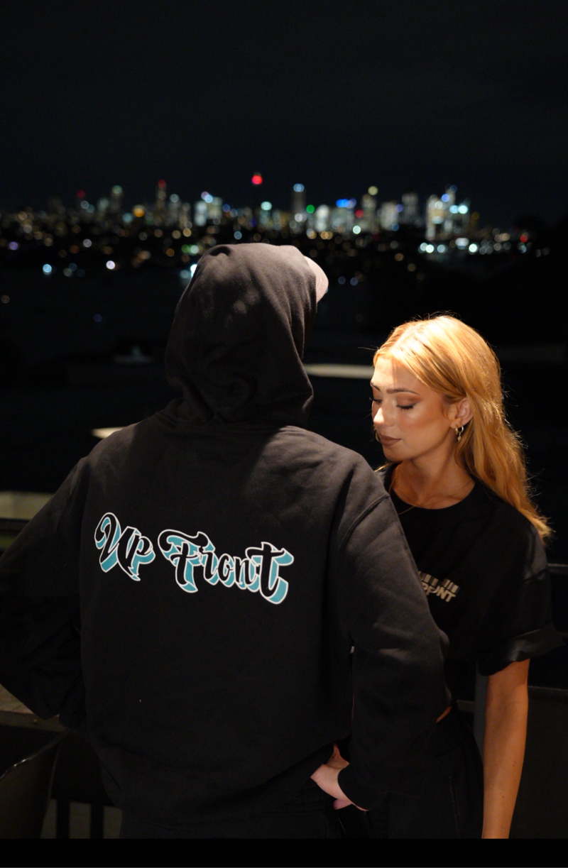 UPFRONT PREMIUM THICK HOODIE [BLACK]